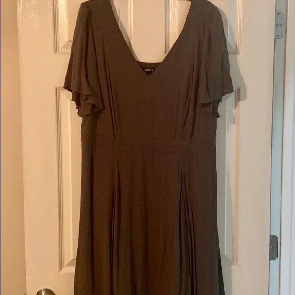Olive/Army green summer dress. Torrid size 1x - Picture 5 of 5